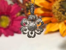 Load image into Gallery viewer, 18 K.T. WHITE GOLD LADIES DIAMOND FLOWER DESIGN PENDANT
