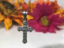 Load image into Gallery viewer, 14 K.T. WHITE GOLD LADIES DIAMOND CROSS W/ DIAMONDS T.W. OF 0.70 CARATS
