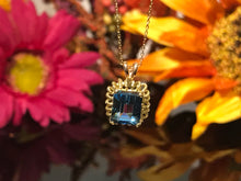 Load image into Gallery viewer, 14 K.T. YELLOW GOLD LADIES BLUE TOPAZ PENDANT
