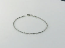 Load image into Gallery viewer, 14 K.T. WHITE GOLD LADIES SMALL TUBULAR LINK BRACELET 8&quot; LONG
