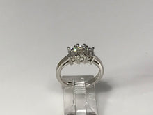 Load image into Gallery viewer, 14 K.T. WHITE GOLD LADIES PAST, PRESENT &amp; FUTURE (3) STONE ENGAGEMENT RING
