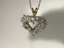 Load image into Gallery viewer, 14 K.T. WHITE GOLD LADIES DIAMOND HEART PENDANT
