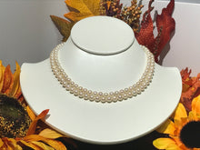 Load image into Gallery viewer, LADIES DOUBLE STRAND PEARL CHOKER NECKLACE, 16&quot;LONG
