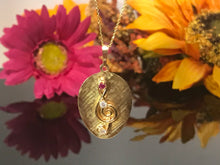 Load image into Gallery viewer, 14 K.T. YELLOW GOLD LADIES CUSTOM MADE RUBY &amp; DIAMOND &quot;G&quot; CLEF PENDANT
