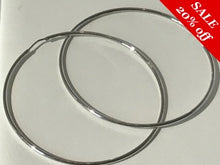 Load image into Gallery viewer, 14 K.T. WHITE GOLD LADIES TUBULAR ROUND POLISHED HOOP EARRING
