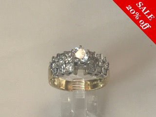 14 K.T. YELLOW GOLD LADIES ANTIQUE/ ESTATE JEWELRY ENGAGMENT RING