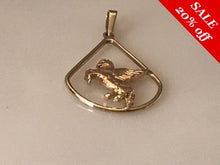 Load image into Gallery viewer, 14 K.T. YELLOW GOLD LADIES CHARM W/ A PEGASIS HORSE AT CENTER
