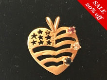 Load image into Gallery viewer, 14 K.T. YELLOW GOLD LADIES CHARM HEART SHAPE FLAG DESIGN
