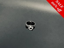 Load image into Gallery viewer, 14 K.T. WHITE GOLD LADIES BAND W/ A DANGLE HEART
