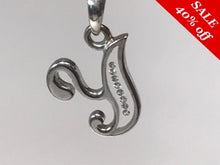 Load image into Gallery viewer, 18 K.T. WHITE GOLD LADIES DIAMOND &amp; GLASS INITIAL &quot;Y&quot; CHARM
