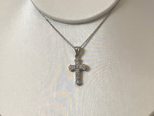 Load image into Gallery viewer, 14 K.T. WHITE GOLD LADIES DIAMOND CROSS W/ DIAMONDS T.W. OF 0.70 CARATS
