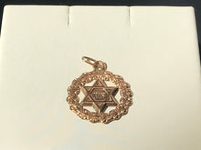 Load image into Gallery viewer, 14 K.T. YELLOW GOLD JEWISH STAR MEDALLION WITH CARVED HALO
