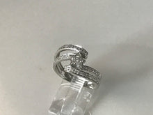 Load image into Gallery viewer, 14 K.T. WHITE GOLD LADIES DIAMOND BAND WITH PAVE ROUND DIAMONDS
