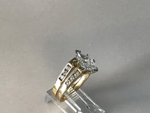 Load image into Gallery viewer, 14 K.T. YELLOW GOLD LADIES ENGAGEMENT RING W/CUSTOM FIT WEDDING BAND
