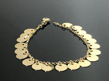 Load image into Gallery viewer, 14 K.T. LADIES YELLOW GOLD BRACELET WITH DANGLING ATTACHED DISCS
