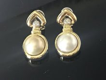 Load image into Gallery viewer, 18 K.T. YELLOW GOLD LADIES MAVE PEARL &amp; DIAMOND EARRINGS
