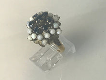 Load image into Gallery viewer, 14 K.T. YELLOW GOLD LADIES ANTIQUE/ ESTATE JEWELRY SAPPHIRE &amp; OPAL RING

