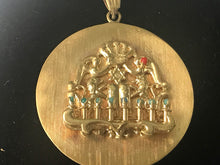 Load image into Gallery viewer, 14 K.T. YELLOW GOLD ANTIQUE/ ESTATE MEDALLION WITH A CARVED MENORAH
