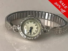 Load image into Gallery viewer, 14 K.T. WHITE GOLD LADIES ANTIQUE/ ESTATE BULOVA WATCH

